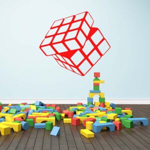 GLIX Rubik's cube - autocolant de perete Rosu deschis 45 x 40 cm