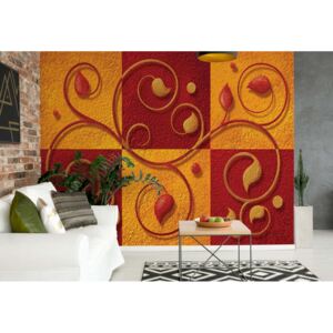 Fototapet - Abstract Red And Orange Design Vliesová tapeta - 416x254 cm