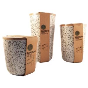 Set 3 recipiente pentru depozitare din fibre de Bambus