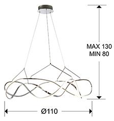 Suspensie MOLLY Schuller Led, Crom 763585 Spania