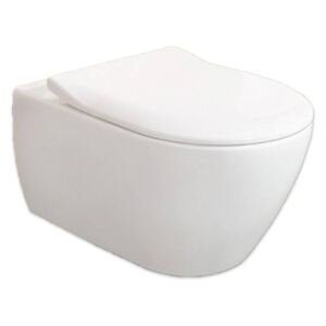 Set vas WC suspendat, direct flush, cu capac slim, soft close, alb alpin, Subway 2.0