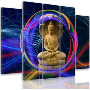 CARO Tablou pe pânză - Buddha On An Abstract Background 100x70 cm