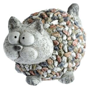 Decorațiune de grădină Dakls Garden Deco Cat With Stones, înălțime 20 cm