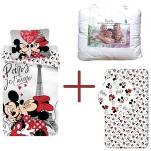 Pachet lenjerie de pat Minnie și Mickey Mouse (Paris)