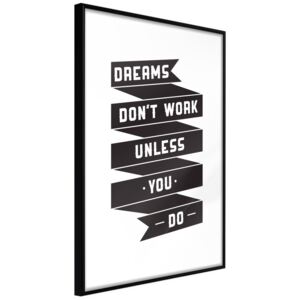 Bimago Tablou înrămat - Dreams Don't Come True on Their Own II Cadru negru 40x60 cm