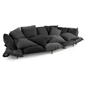 Canapea neagra din textil 300 cm Comfy Sofa Seletti