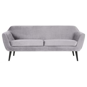 Canapea din catifea gri deschis Rocco Sofa Velvet Light Grey