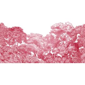 Tapet roz din hartie cu fibre de nailon Bellewood Crimson Toile Rebel Walls