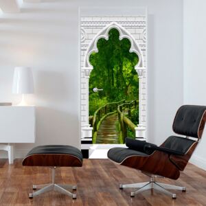 Fototapet pentru u?ă Bimago - Gothic arch and jungle + adeziv gratuit 90x210 cm