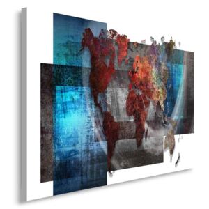 CARO Tablou pe pânză - Composition With A World Map 40x30 cm