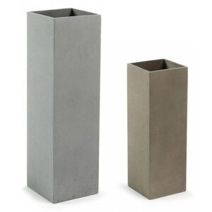 Set 2 vaze patrate din ciment gri Stefy La Forma