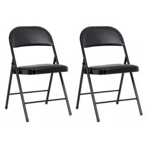Set de 2 scaune pliabile Felicity, negru