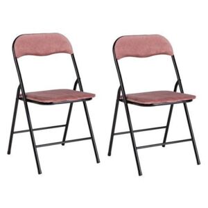 Set de 2 scaune Amal, pliabile, roz