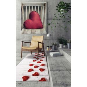 Covor foarte rezistent Floorita Hearts, 58 x 80 cm