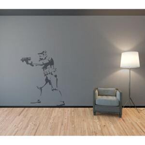 Banksy "Trooper" - autocolant de perete Gri 100 x 130 cm
