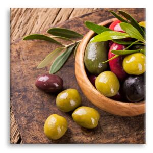 Styler Tablou pe sticlă - Olives Olives 2 - 30x30 cm