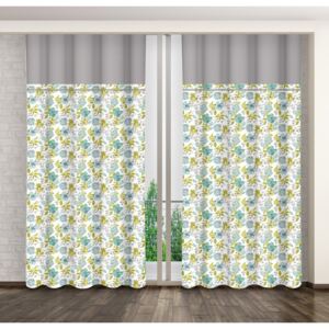 Draperie de lux pentru dormitor cu un motiv floral colorat Lungime: 250 cm