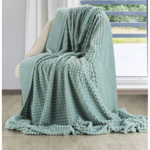 Pătură modernă, catifelată și caldă, cu un model într-o culoare frumoasă verde Lăţime: 70 cm | Lungime: 160 cm