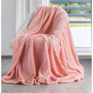 Pătură caldă elegantă, culoarea roz coral Lăţime: 70 cm | Lungime: 160 cm