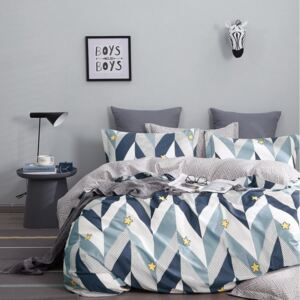Lenjerie de pat frumoasă și confortabilă din bumbac, într-o combinație de culori cu un model 3 părți: 1buc 160 cmx200 + 2buc 70 cmx80