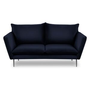 Canapea cu 2 locuri din catifea Mazzini Sofas Acacia, lungime 175 cm, albastru închis