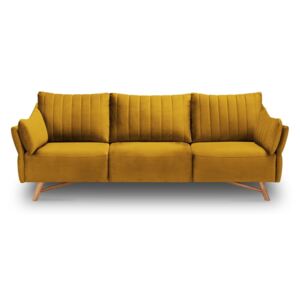 Canapea cu tapițerie de catifea Interieur 86 Elysée, 232 cm, galben muștar
