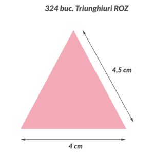 Triunghiuri decorative autocolant pereti decor camera bebe, 4x4,5 cm, Roz, Oracal - L - 324 Triunghiuri