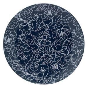 Farfurie din ceramică Bloomingville Fleur, ⌀ 20 cm, albastru închis