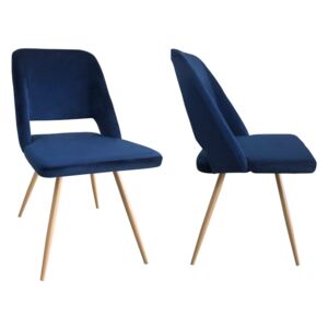 Set 2 scaune MF Melina, albastru cobalt, catifea