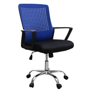 Scaun de birou ergonomic DEXTER, mesh, negru/albastru