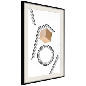 Bimago Tablou înrămat - Cube in a Trap Cadru negru cu passe-partout 40x60 cm