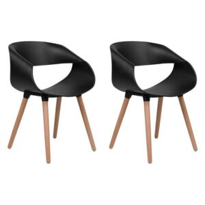 Set de 2 scaune Charlotte, negru, 55 x78cm
