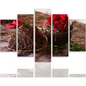 CARO Tablou pe pânză - Decoration With Rose 100x70 cm