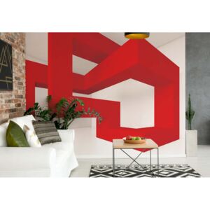 Fototapet - 3D Red Structure Modern Design Vliesová tapeta - 254x184 cm