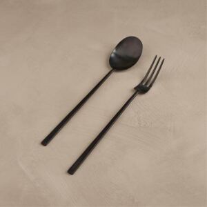 Set Tacamuri Negre pentru Salata KOGEI - Inox Negru 30 cm