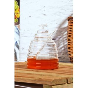 Recipient din sticlă și linguriță pentru miere Kutahya Space