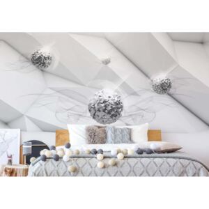 Fototapet - 3D Silver Balls Modern Design Vliesová tapeta - 416x290 cm