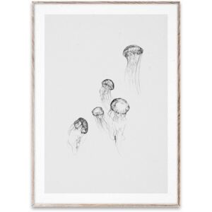 Poster cu rama stejar 50x70 cm Jellyfish Paper Collective