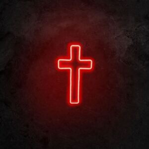 Aplica de Perete Neon Cross Sing, Roșu