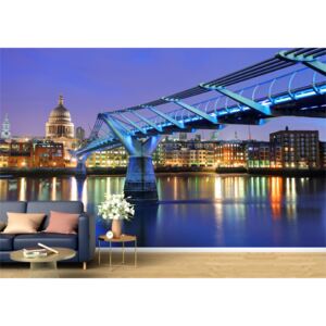 Tapet Premium Canvas - Podul luminat albastru
