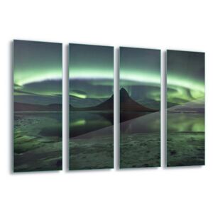 Tablou pe sticlă - Kirkjufell Aurora by Philip Eaglesfield 4 x 30x80 cm