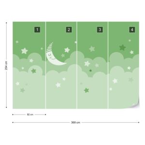 GLIX Fototapet - Sleepy Skies in Green Papírová tapeta - 368x254 cm