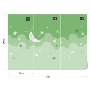 GLIX Fototapet - Sleepy Skies in Green Tapet nețesute - 312x219 cm
