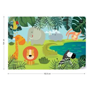 GLIX Fototapet - Jungle Friends Tapet nețesute - 152,5x104 cm