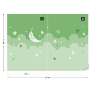 GLIX Fototapet - Sleepy Skies in Green Tapet nețesute - 208x146 cm
