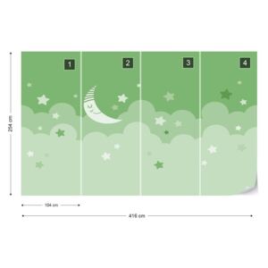GLIX Fototapet - Sleepy Skies in Green Tapet nețesute - 416x254 cm