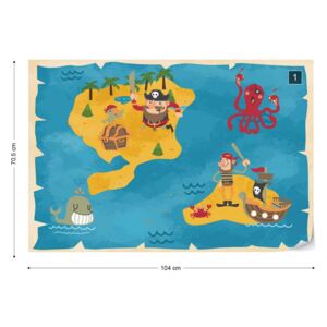 GLIX Fototapet - Captain Buckle's Treasure Map Tapet nețesute - 104x70,5 cm