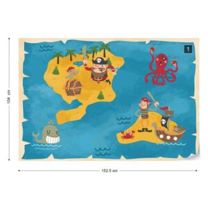 GLIX Fototapet - Captain Buckle's Treasure Map Tapet nețesute - 152,5x104 cm