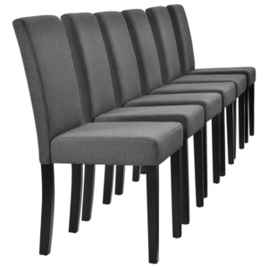 6 x scaune capitonate cu tesatura eleganta - scaun capitonat - gri