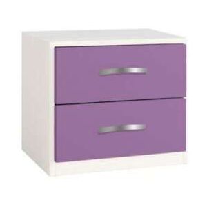 Noptieră cu două sertare Little, 43x37x47 cm, lemn, violet